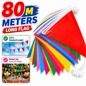 80M/100M 150PCS Weatherproof Rain or Shine Outdoor Sunshade Triangle Banner Fiesta Flag Banderitas