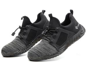 QINHUIZE Mesh safety shoes Summer breathable smash-proof puncture safety shoes Lightweight protective shoes Steel toe work safety boots male