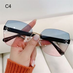 TANTUANG Mùa hè Phụ nữ Kính Mắt UV400 Phụ nữ Shades Gradient Kính Mát Không khung Kính  Trời Không có Vành Kính Mát