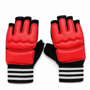 TANTUANG Có đệm Găng tay Taekwondo Nửa Ngón Tay Thoáng khí Găng tay tập luyện đối kháng Chuyên nghiệp Giảm xóc Găng tay bảo vệ tay cho võ thuật Người lớn Trẻ em