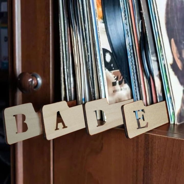 BUREGESS Bằng gỗ Bộ chia đĩa vinyl Theo thứ tự từ A đến Z Đa năng Giá ...