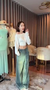 Korean Style Women Ladies Slim Crop Off-shoulder Long Sleeve Shirt Blouse