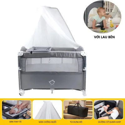 4 in 1 Baby Bassinet Bedside Sleeper Baby Bedside Crib 4 Functions Bedside Bassinet Crib Sleeper Playard Changing Table Baby Bassinet for Newborn Baby