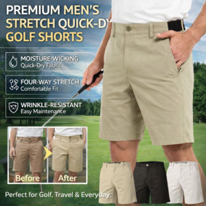 Premium Mens Quick Dry Golf Shorts Stretch Business Casual Comfort Outdoor Sports Wear