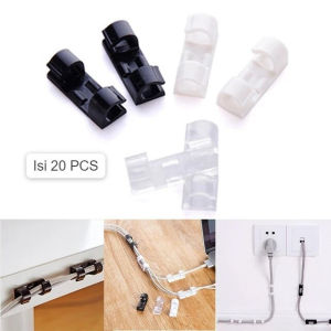 DFANCCIE Perapih Cable Isi 20 PCS Clip Klem Kabel Tempel Pengikat Klip Kabel