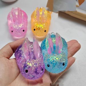 REOPYG Sequins Maltose Pinch Toy Hedgehog Soft TPR Squeezing Colored Rabbit Novelty Elastic Slow Rebound Toy Xmas Gift