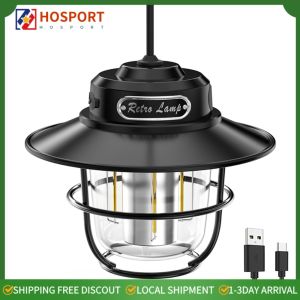 【HOSPORT】 LED Portable Camping Light Stepless Dimming 200LM Atmosphere Lamp Type-C USB Rechargeable for Hiking Fishing Emergency