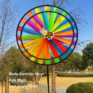 GOFIDIN Colorful Double-layer Turntable Sunflower Windmill Turntable Glitter Multistyles Stake Standing Lawn Flower Pinwheel High Quality Diameter 35cm Rotating Sunflower Outdoor Party Picnic Decor