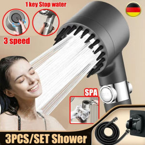3 in 1 Shower Head With Hose Set High Pressure Bathroom Shower Sprayer Handheld Rain Shower Pressure Boost Shower Nozzle Universal Shower Head Water Saving