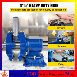 Catok Paron Ragum Bench Vice 125mm Tanggem Meja Putar Bais Besi 5 Inci Vise Penahan Penjepit Pemutar 360 Derajat
