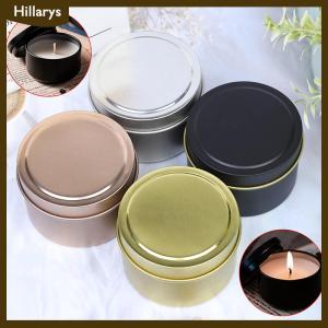 [Hillarys] Tự làm nến tròn lọ 4oz nhôm tins với nắp đậy Mẫu mỹ phẩm container lưu trữ tổ chức