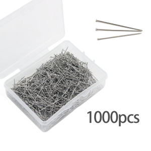 2000pcs/Box Silver Sewing Pins Stainless Steel Straight Pins Flat Head Bandana Pin With Box