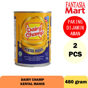 DAIRY CHAMP SUSU KRIMER KENTAL MANIS PACK ISI 2 PCS TIN KALENG 480 GRAM FUN CORNER DENGAN PAKING AMAN