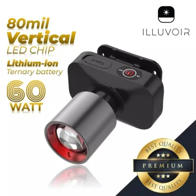 Senter Kepala Aoki Super Terang Anti Air 60W Tahan Lama Terbaru Recharchable 1000 Lumens