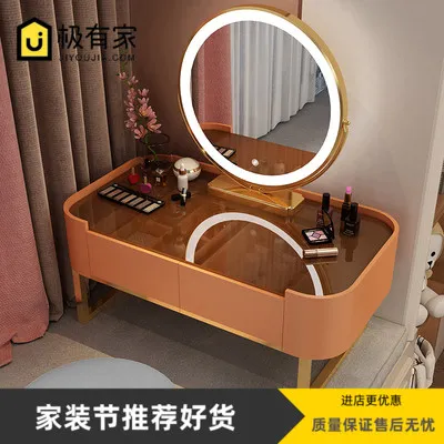 Nordic bay window dressing table mini luxury modern simplicity online celebrity dressing table couch rice bedroom small-sized makeup table