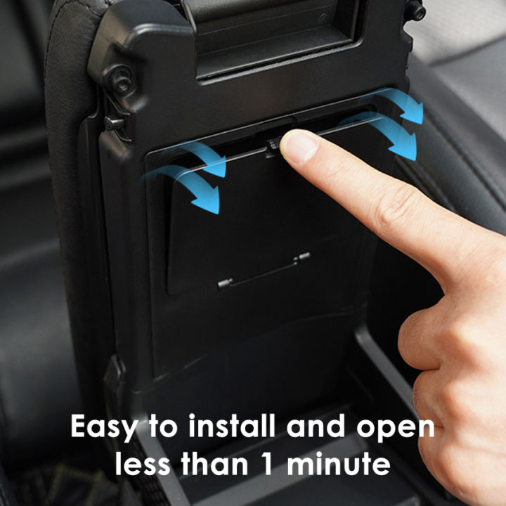 thumbnail image 2 of Center Console Organizer For 2016-2021 Honda Civic – ABS Tray With USB Hole, Black 2 of 13