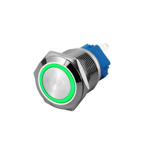 Công tắc nhấn nhả Nút nhấn đề (Phi 19mm) Có đèn LED 5V-24V 110-220V