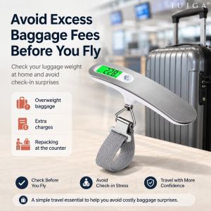 IUIGA Digital Luggage Scale - 50kg Precision Travel Weight Scale LCD Display Portable Hook Scale for Travel/Flight
