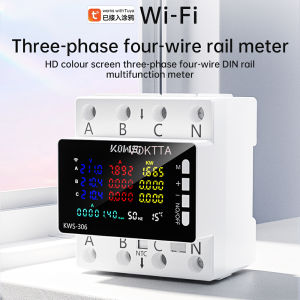 เพิ่งได้รับ KWS-306 WiFi Smart HD 3-Phase 4-สายดิน-รางมัลติฟังก์ชั่นเครื่องวัดแรงดันไฟฟ้าปัจจุบัน (85-290V AC 80Aการควบคุมแอป)