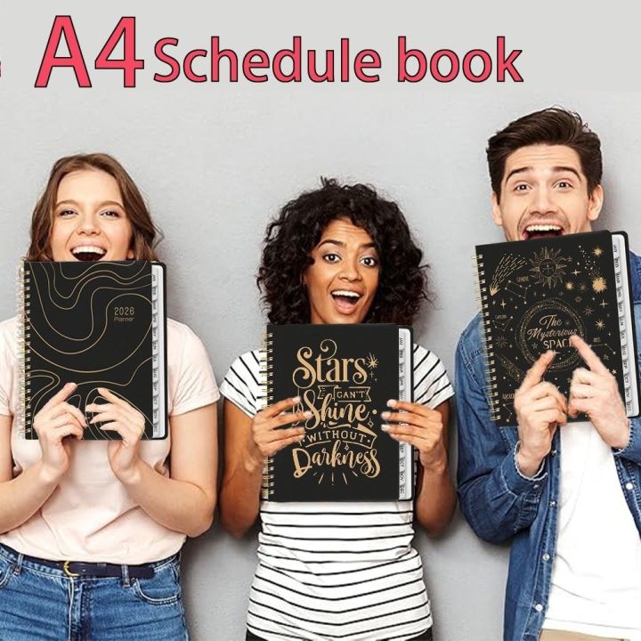 HEALMEYOU Đóng cuốn lò xo đôi Sổ tay 2026 Di động A4 Sổ tay tổ chức đại ...