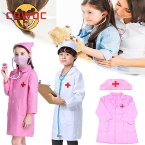 【Ready Stock】【Malaysia Ship】CDWDC Doctor Costume for Girls Nurse Uniform Surgical Gown Doctor Outfit Surgeon Career Doctors Costume