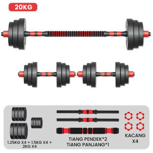 eBuy 20KG Dumbell Barbel Set/Dumbell alat olahraga rumahan fitness gym