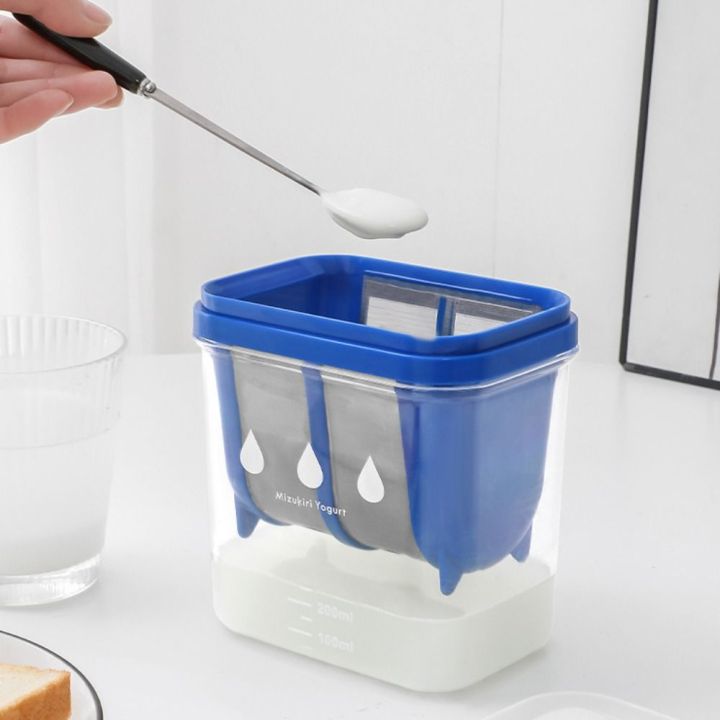 LGI0271 Blue Japanese Yogurt Strainer Box Cuboid Mesh Sieve Whey