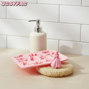 JCSYFAC 12 khoang Silicone khuôn cho fondant hoàng tử công chúa cung lâu đài ngựa 3D hình dạng bánh trang trí công cụ cho bé sinh nhật