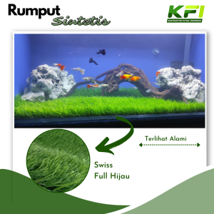 Rumput Sintetis Aquarium Ukuran 60x30 cm Dekoriasi Aquascape Murah Aman untuk Ikan