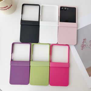 With Hinge Protection Case Samsung Z Flip 7Z Flip 6Z Flip 5 Z FLip 4 ZFlip3 Case Silicone Thin Slim Grip Hard PC Protective Phone Case for Women Matte Plain Solid Color Aesthetic Cute Girly Case with Camera Cover