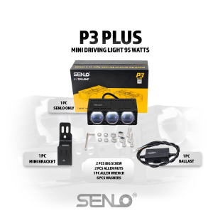 SENLO P3+ 1pc Mini Driving Light 50-95W for Motorcycles Cars - Auxiliary Fog Light V2 6 MOS WARRANTY