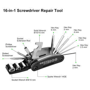 MTB Bike 16 in 1 Tools Road Bicycle Allen Wrench Pocket Tools  Repair Tool set Multifunction Tools