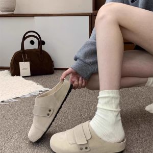 Free Shipping Slip-On Lazy Shoes 2026 New Spring And Summer Versatile Casual Thick-Soled Outdoor Closed-Toe Half Slippers For Women
