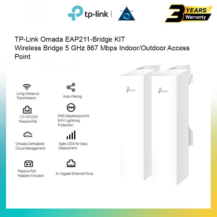 TP-Link Omada EAP211-Bridge KIT V3 Wireless Bridge 5 GHz 867 Mbps ...
