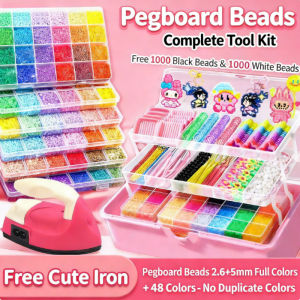 Allieuka Fuse Beads Perler Beads Bead Art Kit Mini Iron Non Toxic Template Craft Set Kids Sulit Matibay