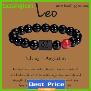 bashijian 12 Constellation Bracelet Homme Zodiac Bangles Creative Elastic Beaded Bracelet For Women Men Friendship Couple Jewelry Gifts