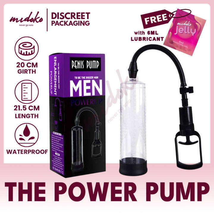 Midoko Powerup Penis Pump Enlarger with Pull Rod and Silicone