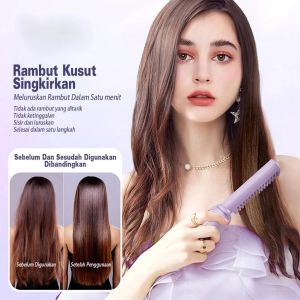 Sisir Catok Pelurus Rambut Elektrik Wireless Catokan Sisir Pelurus Rambut Electric Hair Comb Comb Sisir Pelurus Rambut Tanpa Kabel