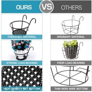 Garden Hanging Plants Iron Shelf Balcony Plant Stand Planter Plant Stand Indoor Outdoor Plant