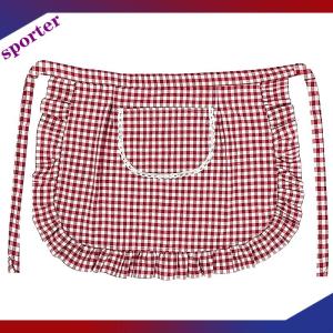 Sporter Tạp dề vuông kiểm tra nửa eo Tạp dề chất liệu cotton chống vết bẩn thoáng khí nấu ăn tại nhà quần áo làm việc phụ kiện nhà bếp