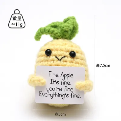 SG Cute and positive crocheted doll Teachers Day gift and Mothers Day gift desktop ornamentshave a good mood