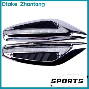 Dtake Pair(2pieces) Universal Blade Steering Light Fender Side Marker Light Car LED Turn Signal Lamps Yellow Red Blue White