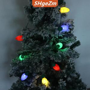 [COD] SHgeZm Đèn LED giáng sinh mới lạ Vòng cổ bóng đèn giáng sinh phát sáng