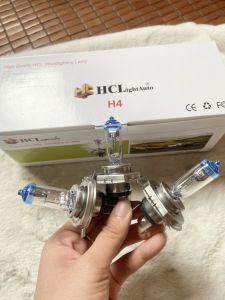 Bóng đèn pha ô tô bóng H4-HCL đầu xanh siêu sáng. Điện 12v và 24v