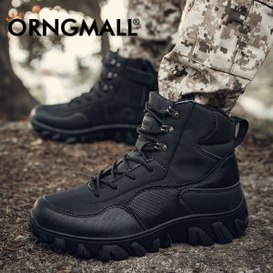 ORNGMALL Sport Army Boots Men Tactical Boots Outdoor Hiking High Top Combat Swat Boot for Tactical Operasi Jungle Desert Hiking Military Ankle Boots 39-47