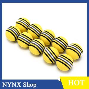[NYNX] 10Pcs Rainbow Stripe foam Sponge Golf Balls Swing Practice Training Aids