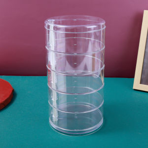 New 3/4/5 lớp xoay đồ trang sức trong suốt hộp lưu trữ Khay để đồ trang điểm Vòng đeo tay Bông tai đồ trang sức nhựa chống bụi giá trưng bày