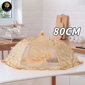 Penutup Makanan Lipat/Tudung Saji Lipat Renda Payet Cantik/Penutup Makanan Diameter 80 Cm/Food Cover