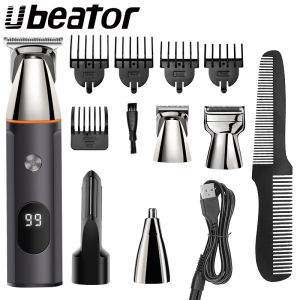 5in1 Ubeator Rechargeable Washable Professional Hair Clipper Hair Trimmer For Men Shaver Hair Cutting Machine Barber Accessories Cutter