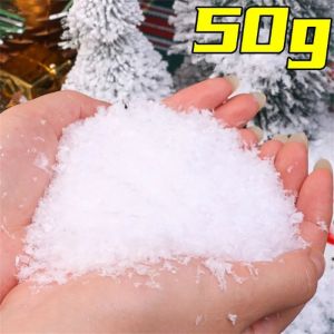 YESPERY 50/100g Artificial Snow Powder Christmas Scene Arrangement Snow Fluffy Fake Snowflakes Christmas Decoration